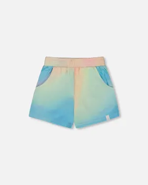 Printed Short Multicolored Tie Dye