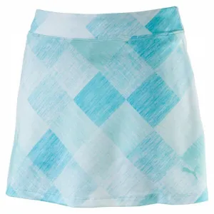 Puma Aqua Blue Crosshatch Golf Skort Size S MSP$55