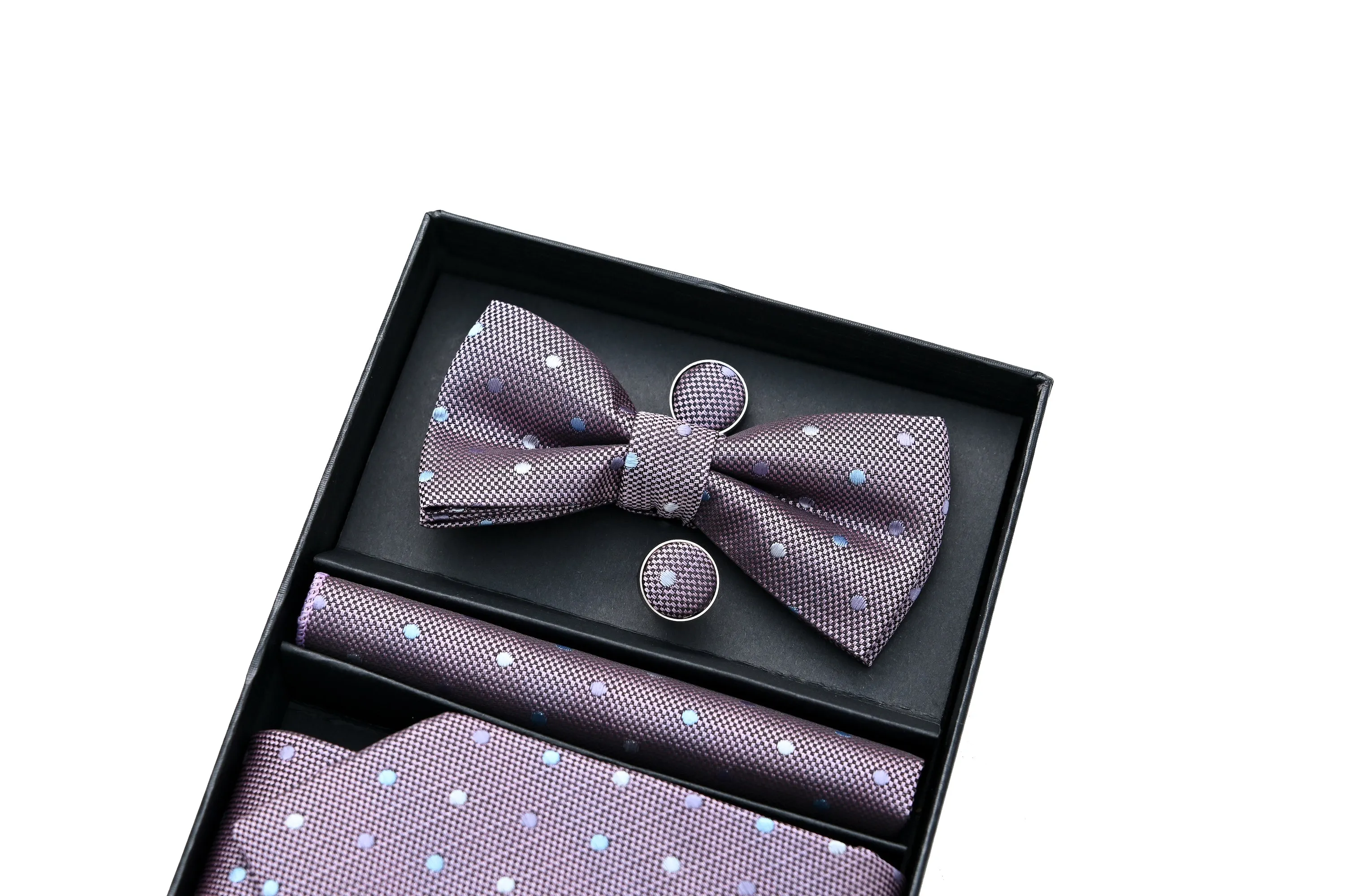 Purple Dotted Tie Set