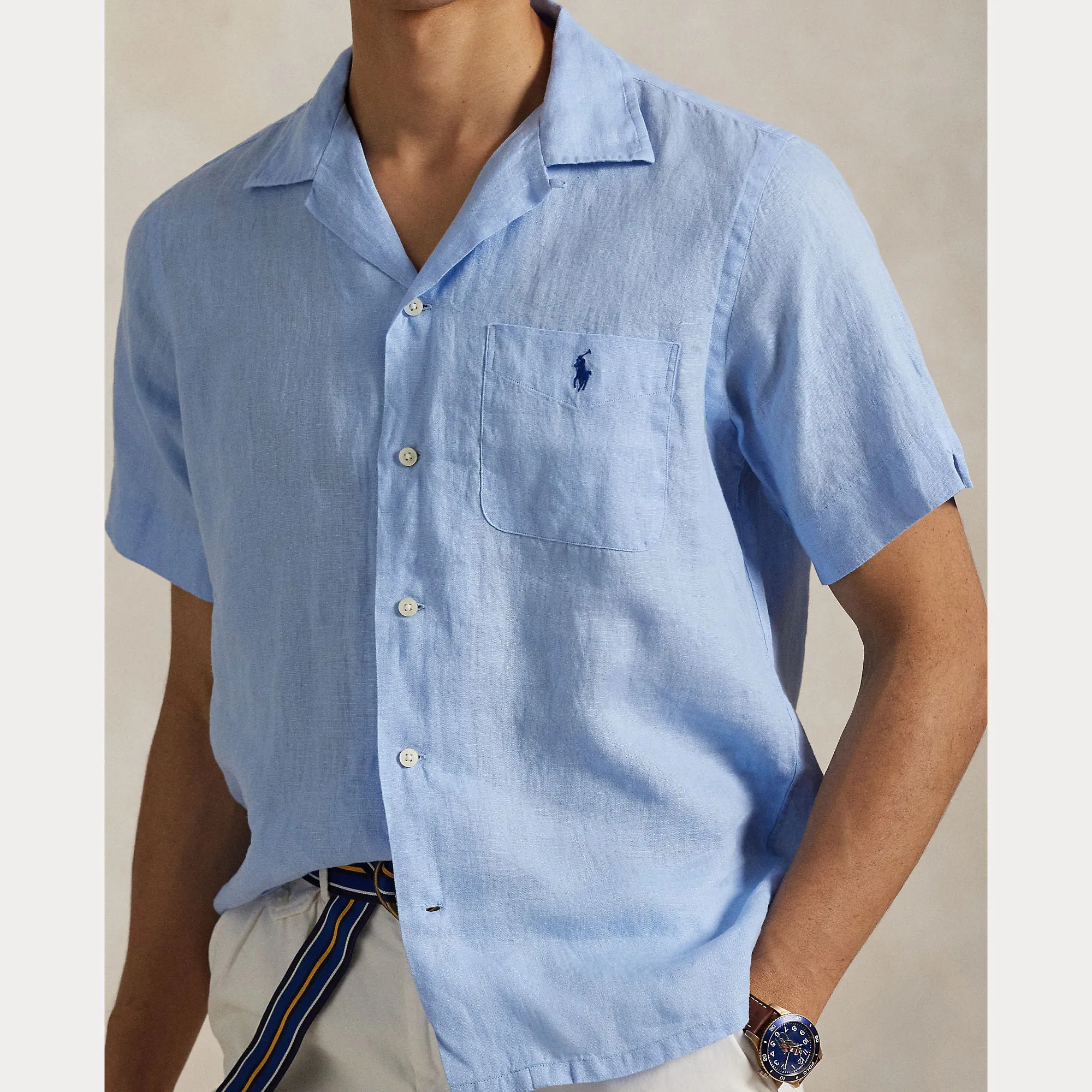 Ralph Lauren Mens Linen shirt - Office blue