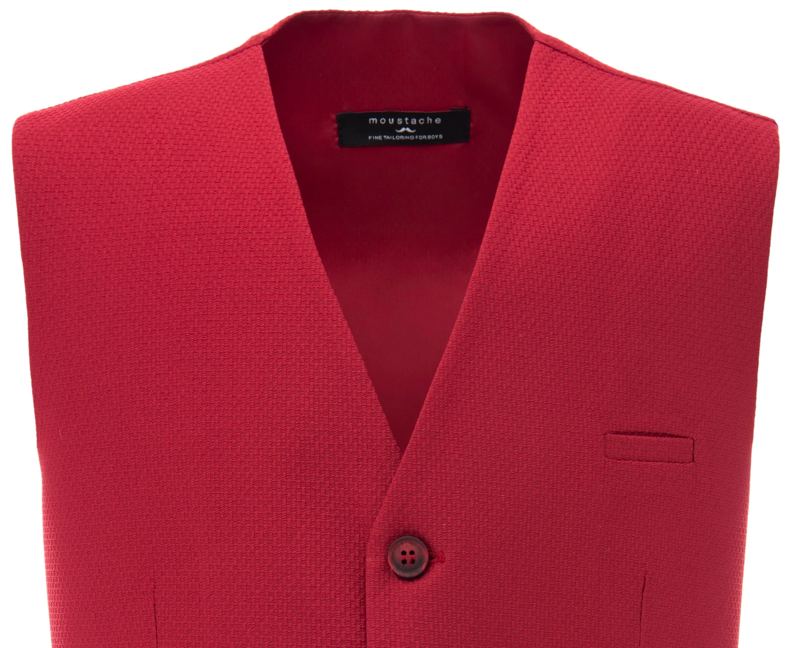 Red Solid Vest & Bowtie