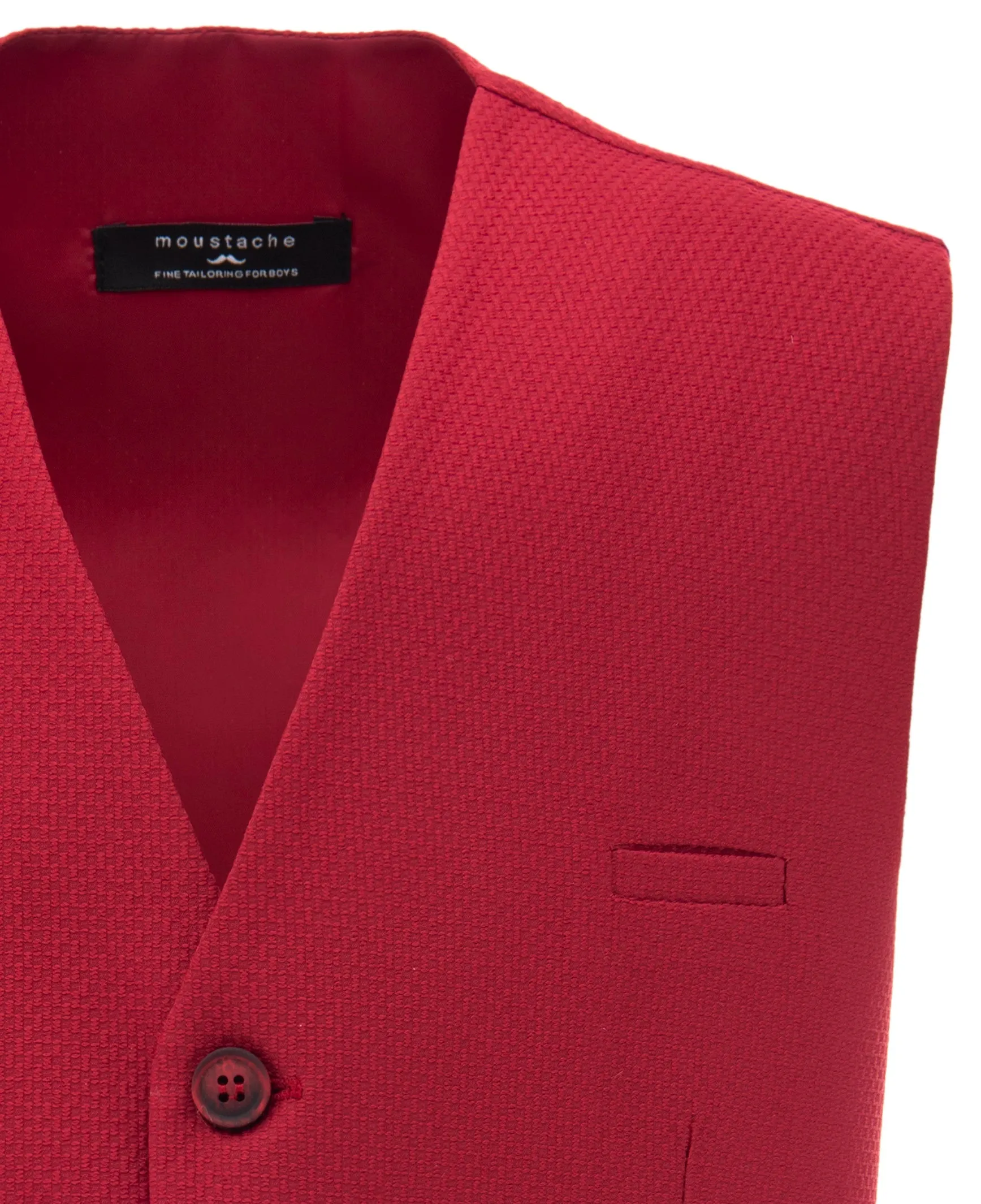 Red Solid Vest & Bowtie