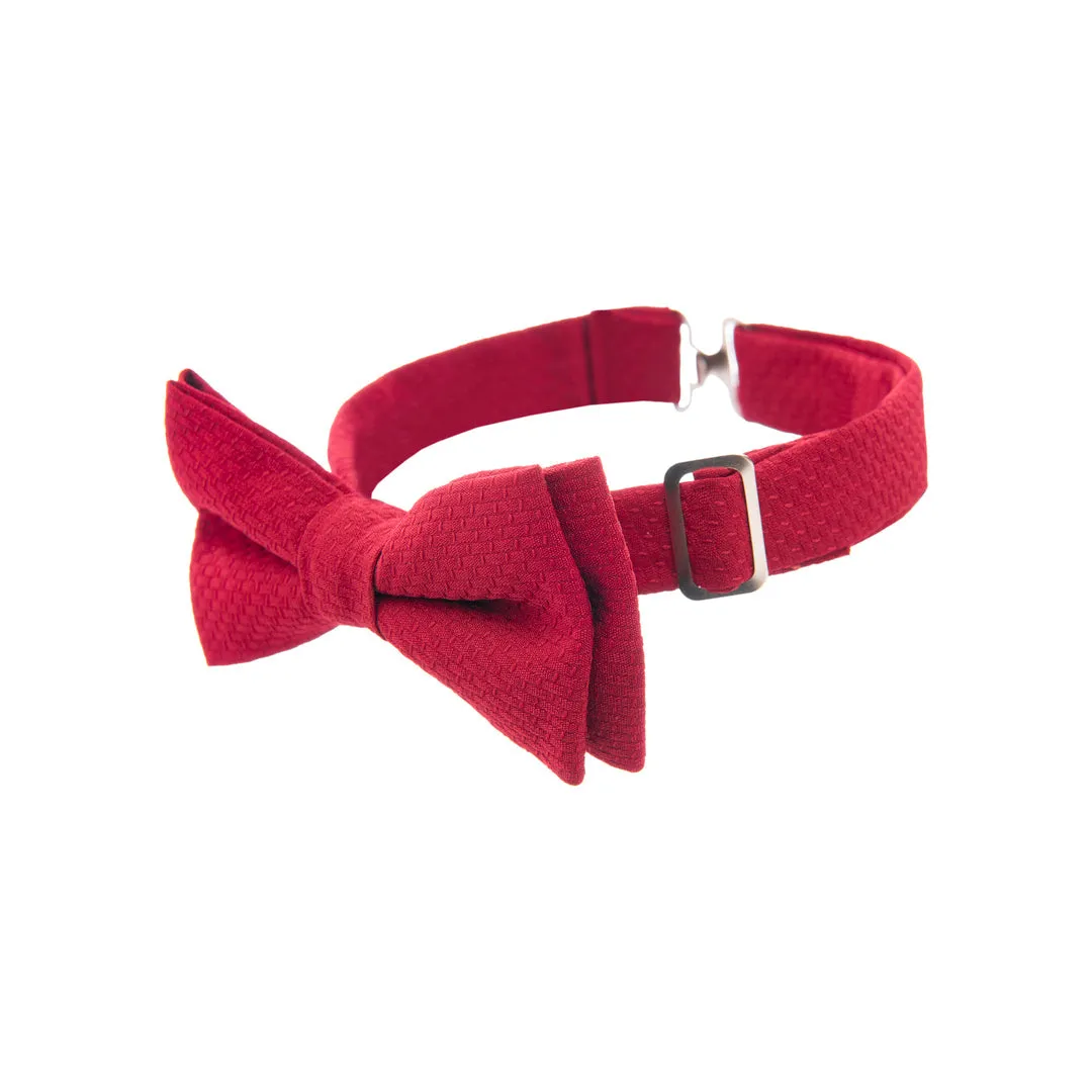 Red Solid Vest & Bowtie