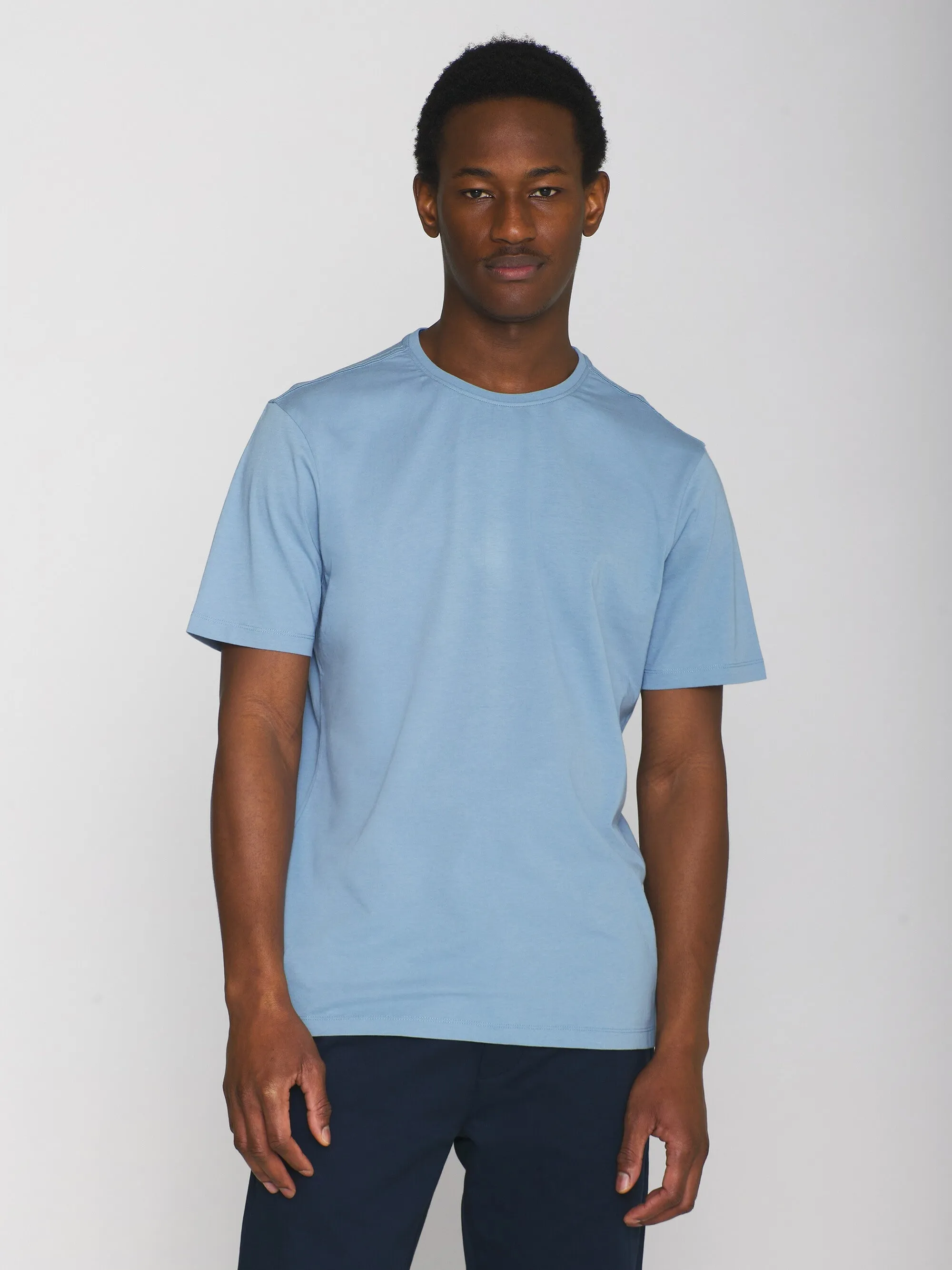 Regular fit Basic tee - Asley Blue Knowledge Cotton