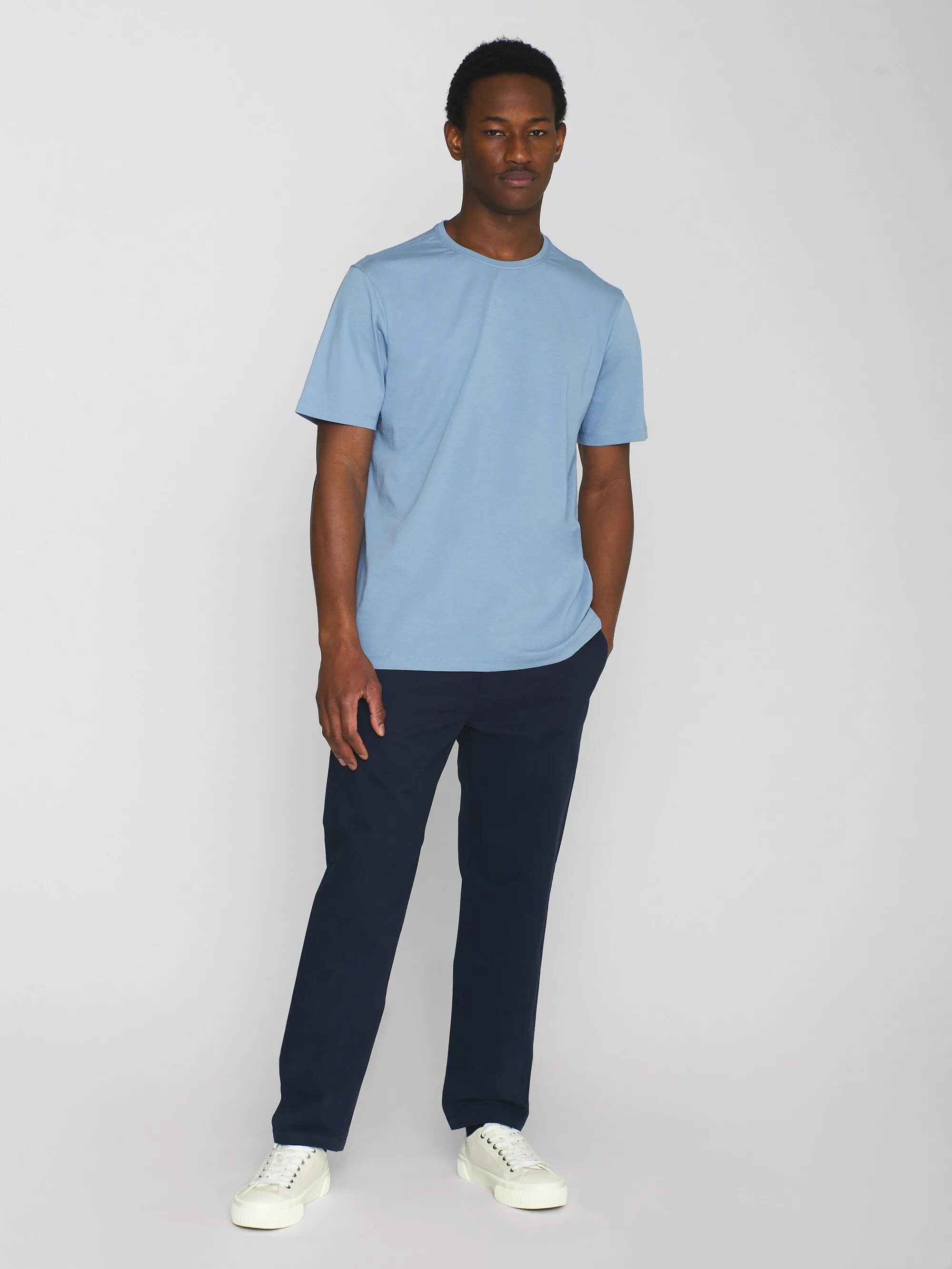 Regular fit Basic tee - Asley Blue Knowledge Cotton
