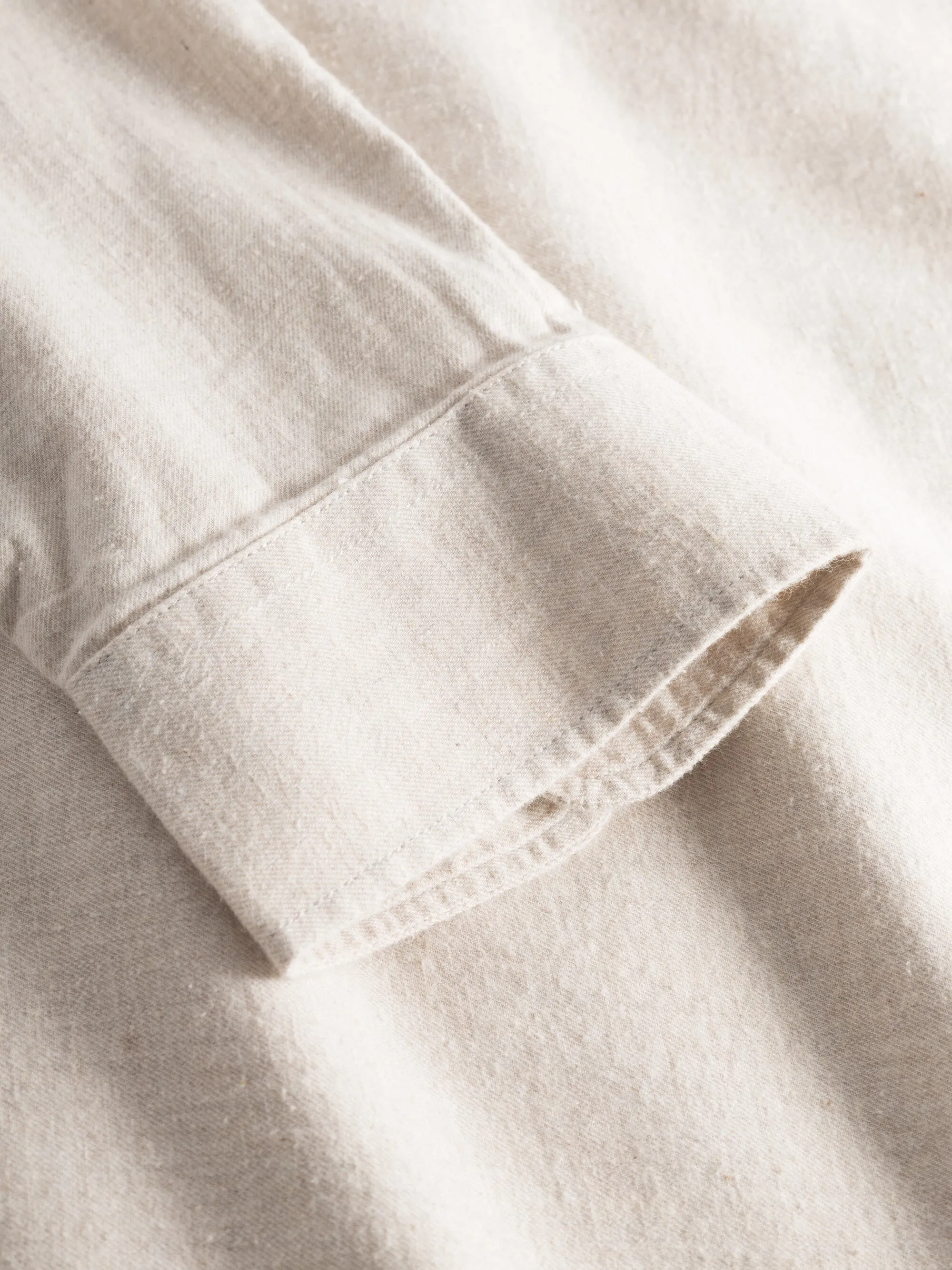 Regular fit melang flannel shirt - Greige Knowledge Cotton