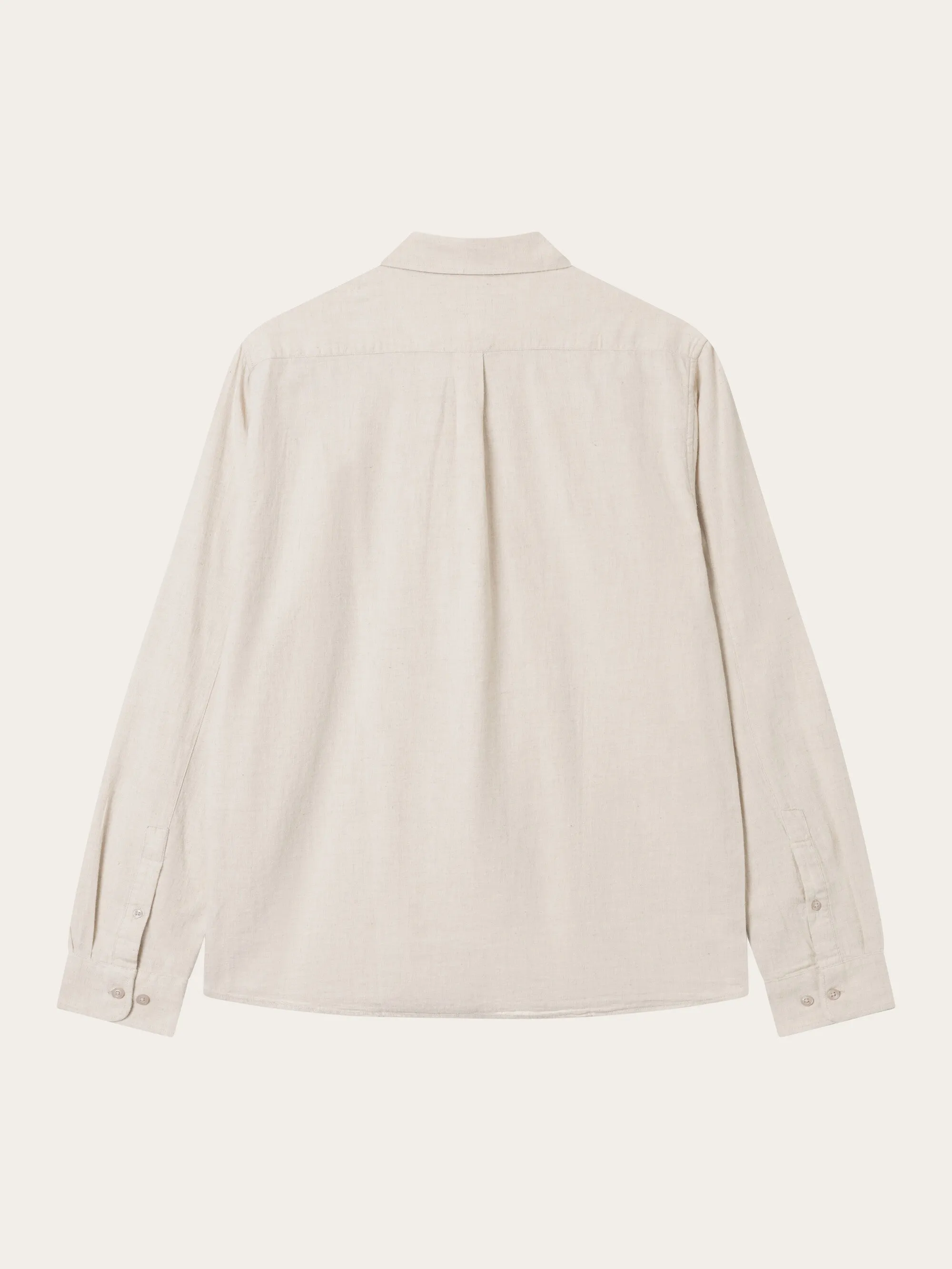 Regular fit melang flannel shirt - Greige Knowledge Cotton