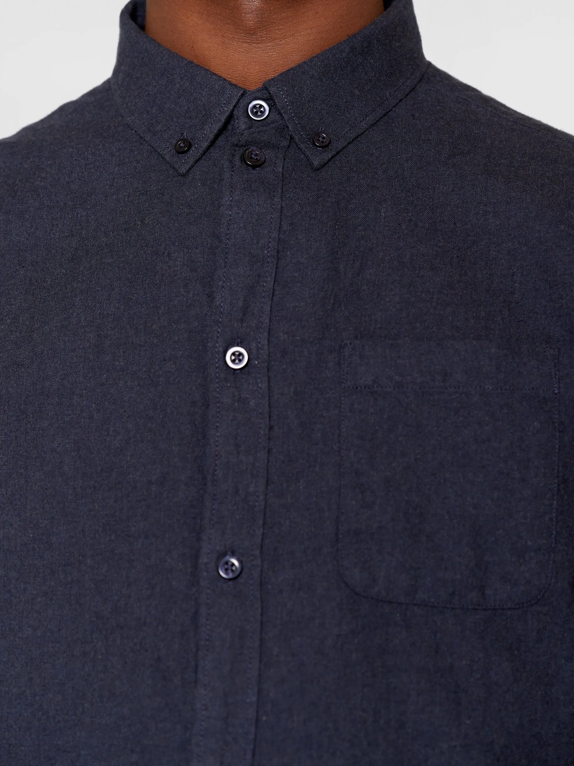 Regular fit melang flannel shirt - Total Eclipse Knowledge Cotton