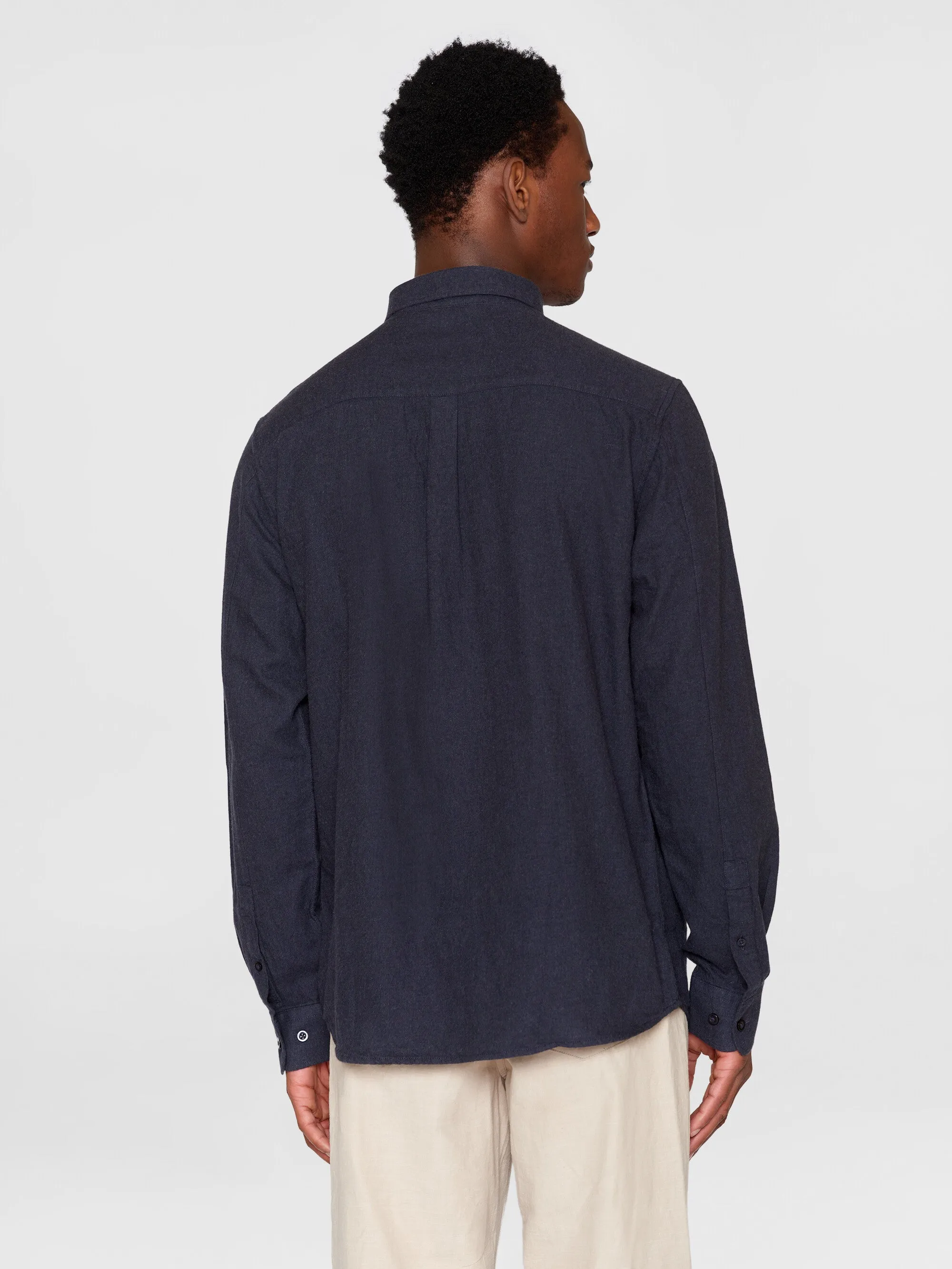 Regular fit melang flannel shirt - Total Eclipse Knowledge Cotton
