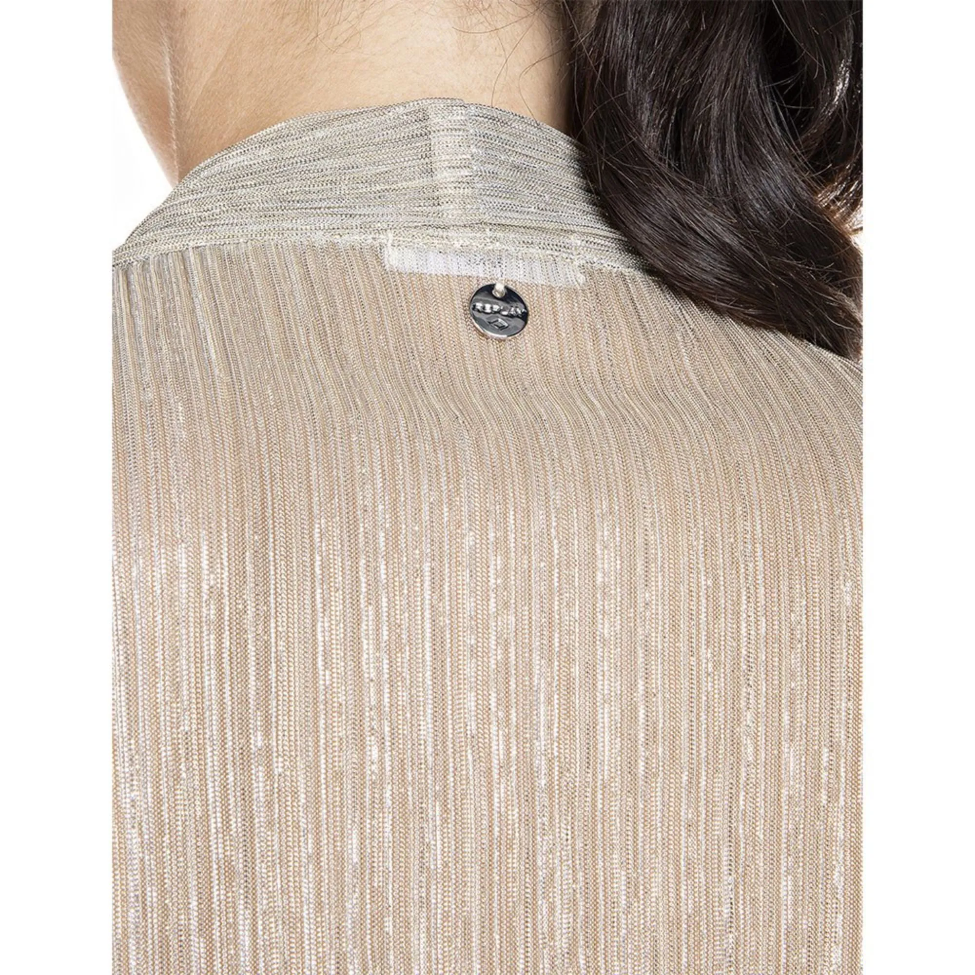 Replay Women's Shirt in Tulle With Lurex Platinum