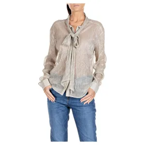 Replay Women's Shirt in Tulle With Lurex Platinum