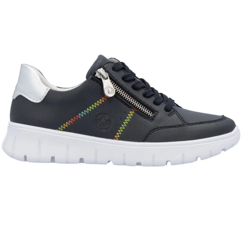 Rieker N1313-14 Womens Extra Wide Fit Lace Up Trainer