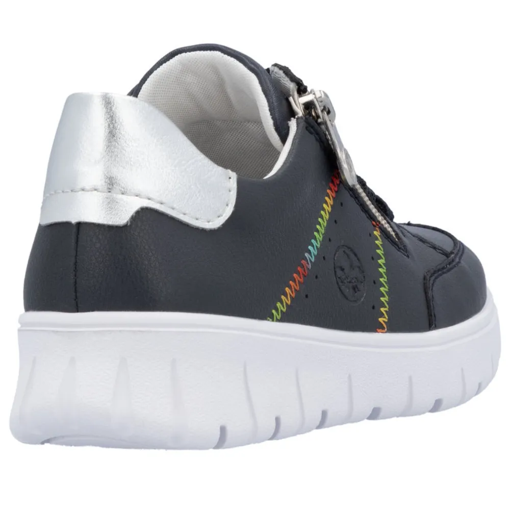 Rieker N1313-14 Womens Extra Wide Fit Lace Up Trainer