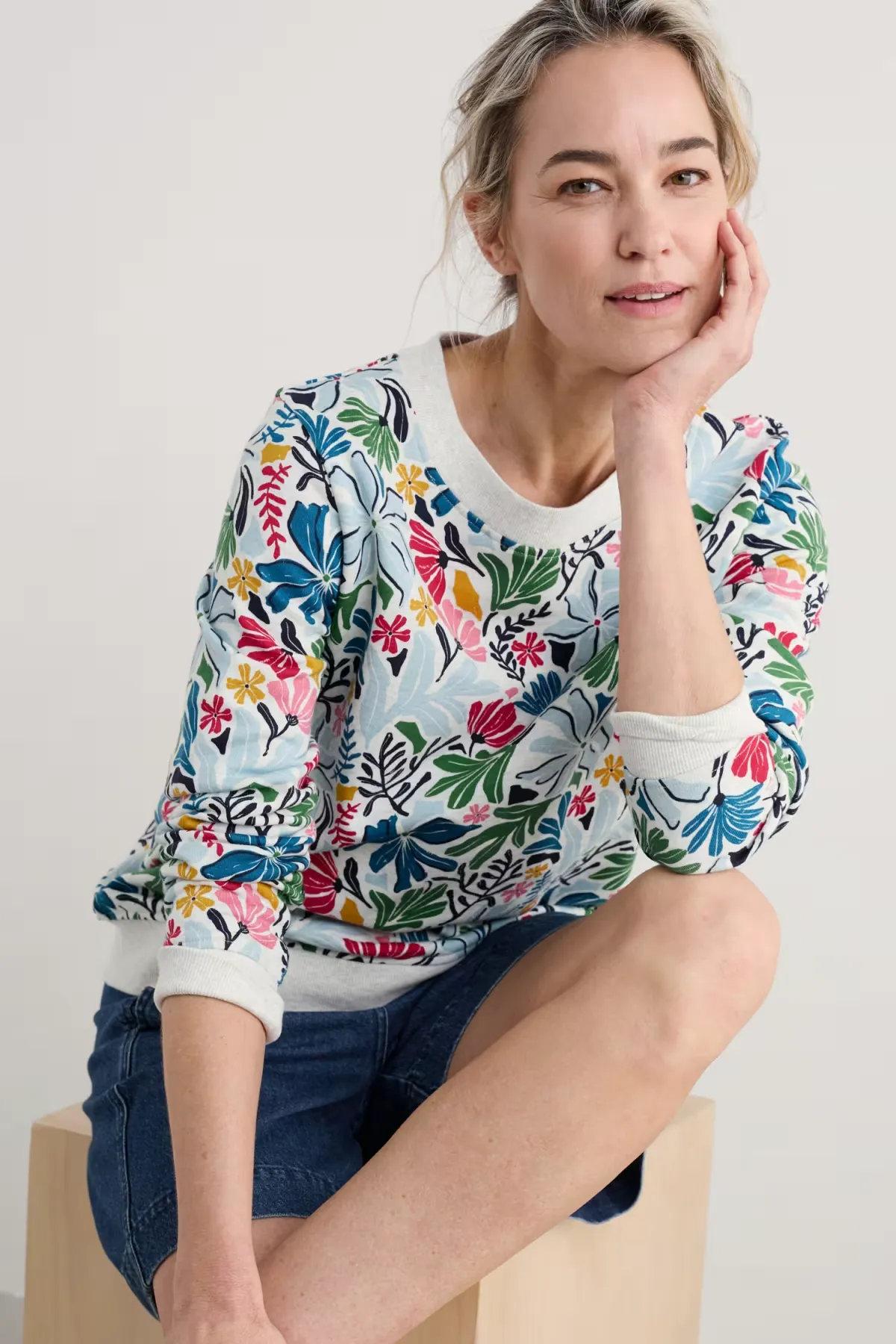 Seasalt Bright Wave Printed Sweatshirt