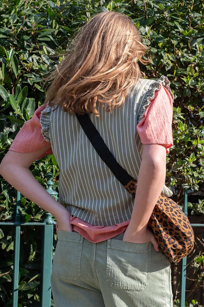 Seventy   Mochi Pablo Vintage Moss Stripe Waistcoat