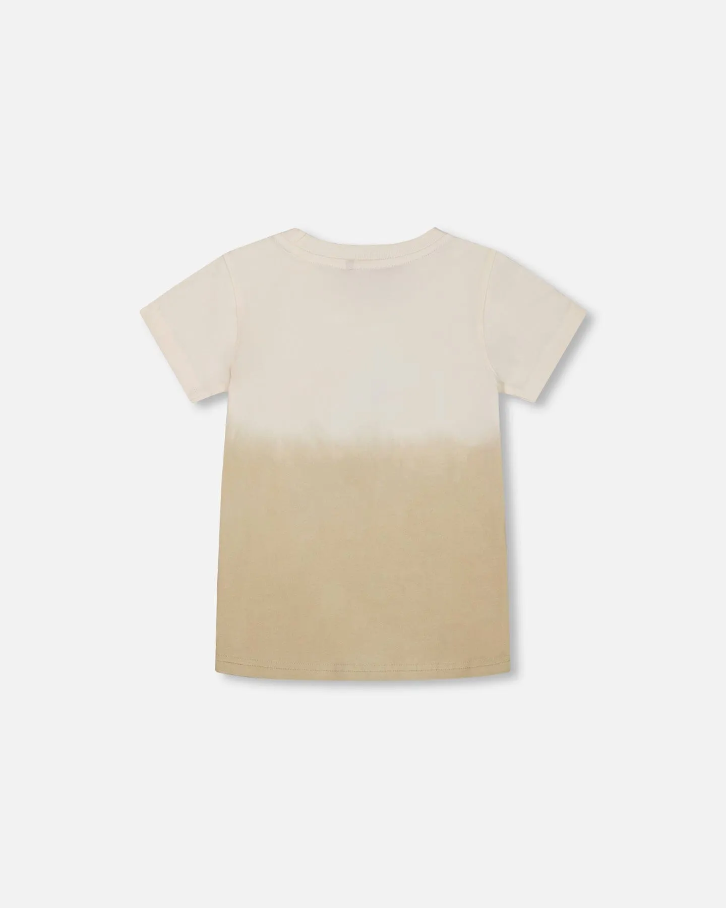 Short Sleeve Organic Cotton Graphic Tee Gradient White And Beige