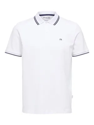 Short Sleeved Polo Shirt In Bright White