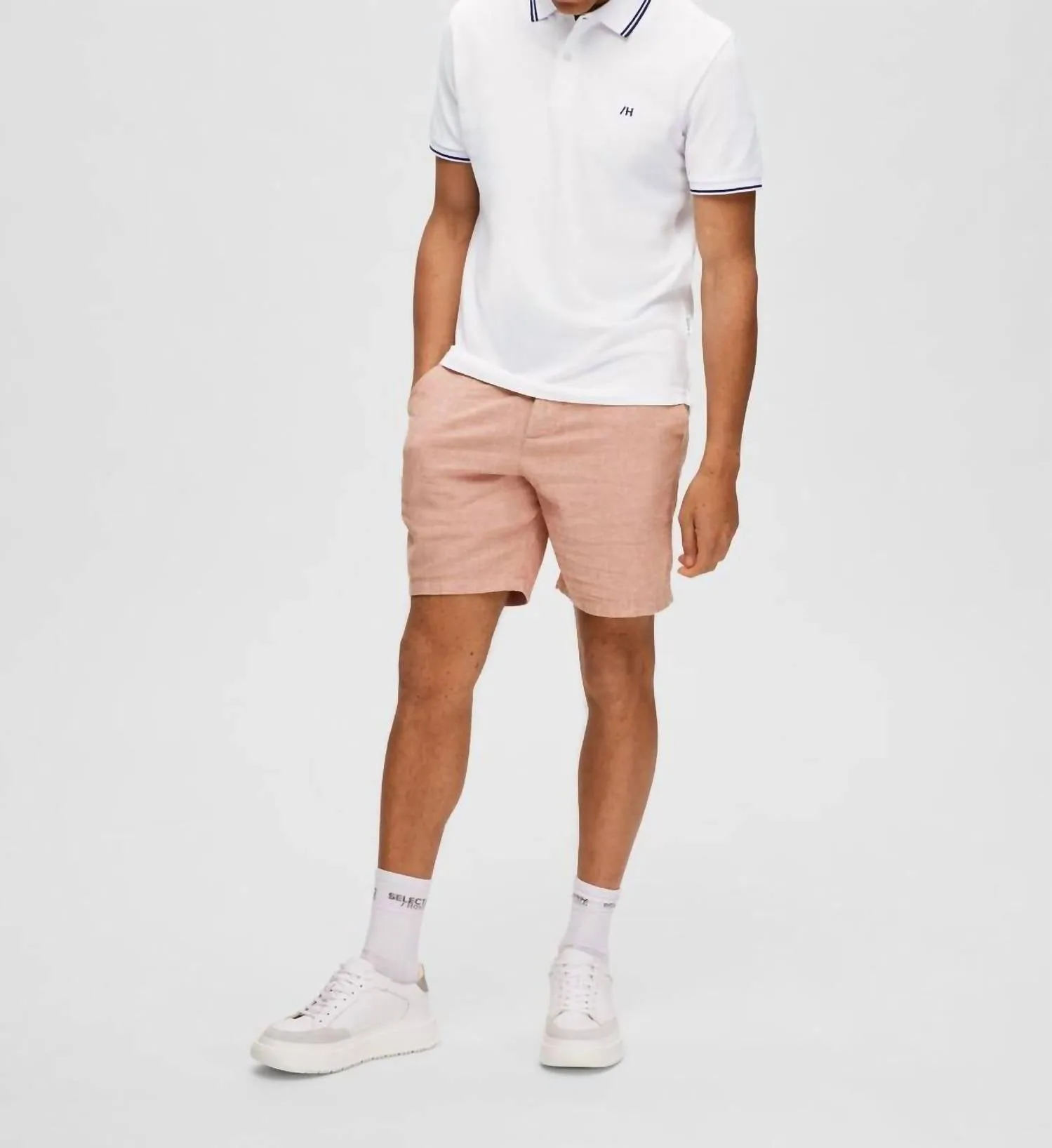 Short Sleeved Polo Shirt In Bright White