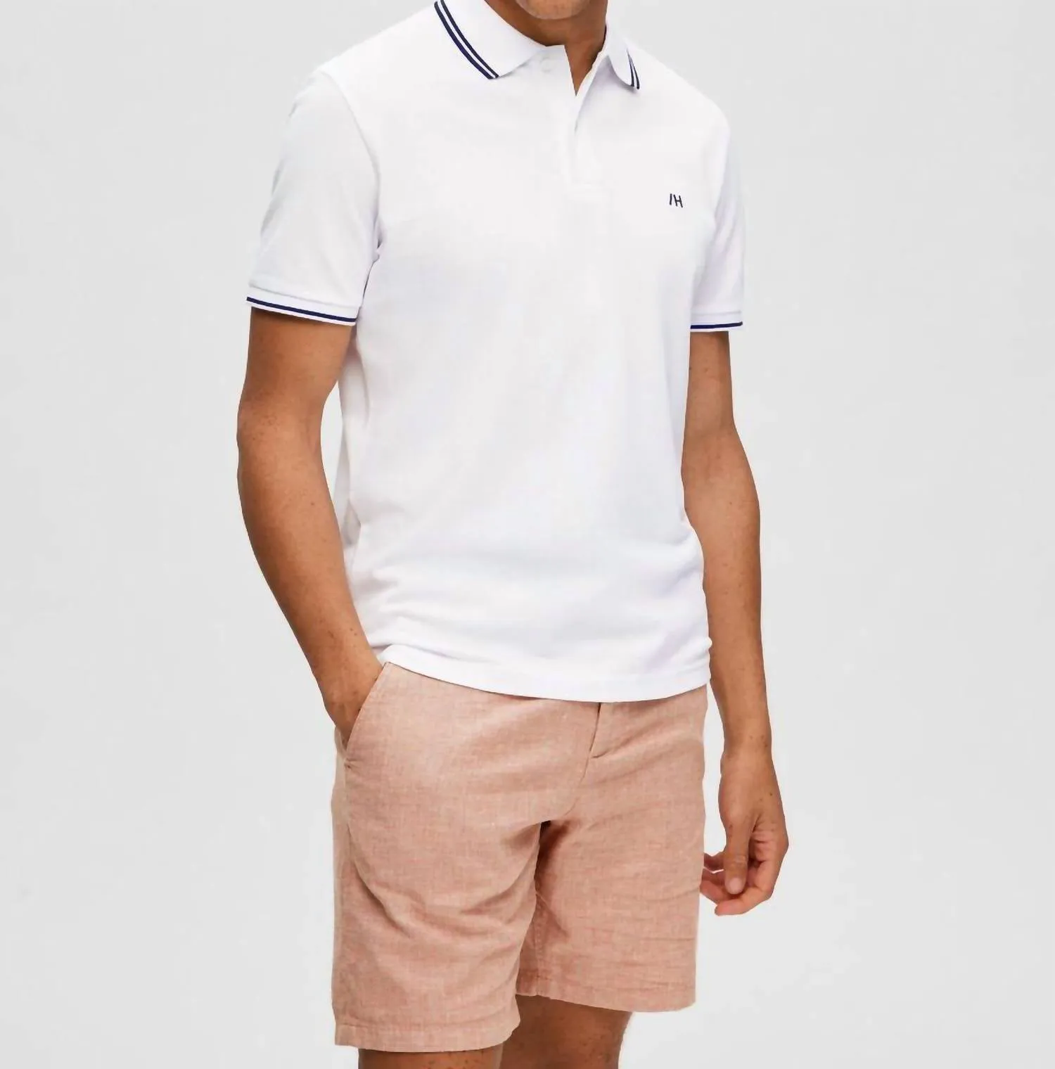 Short Sleeved Polo Shirt In Bright White