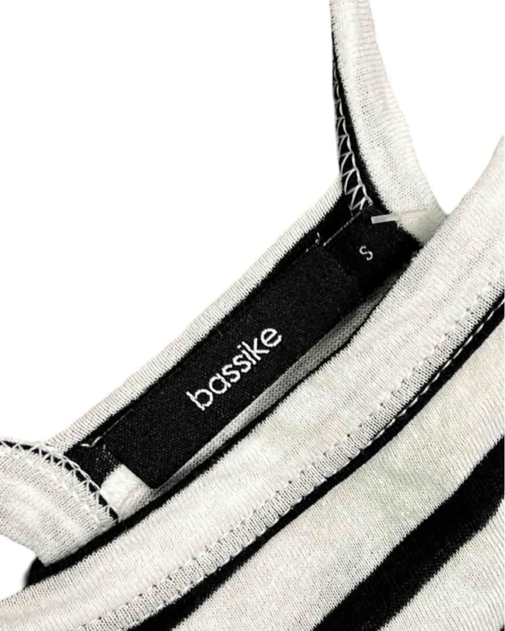 Size S | Bassike Black and White Stripe Organic Cotton Tank Dress