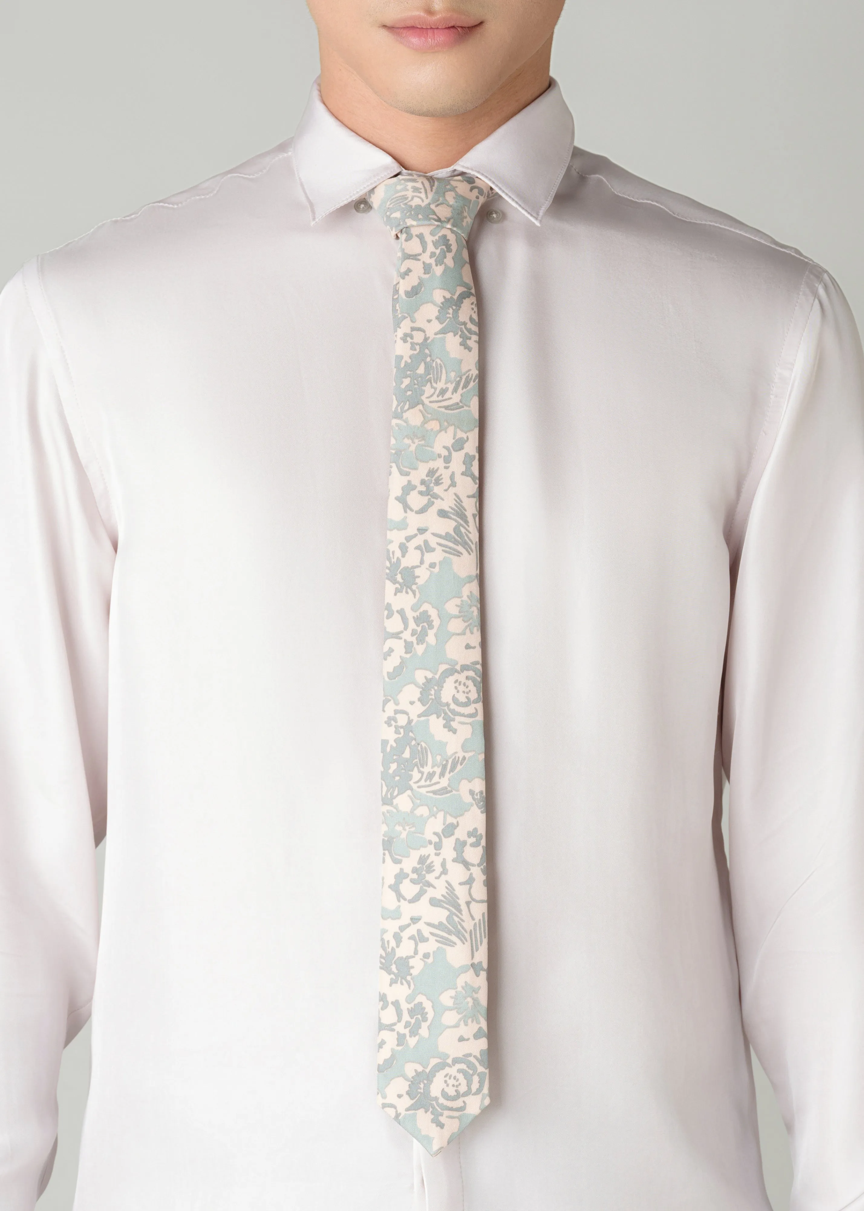 SLIM TIE - HOA DRIZZLE Metiseko