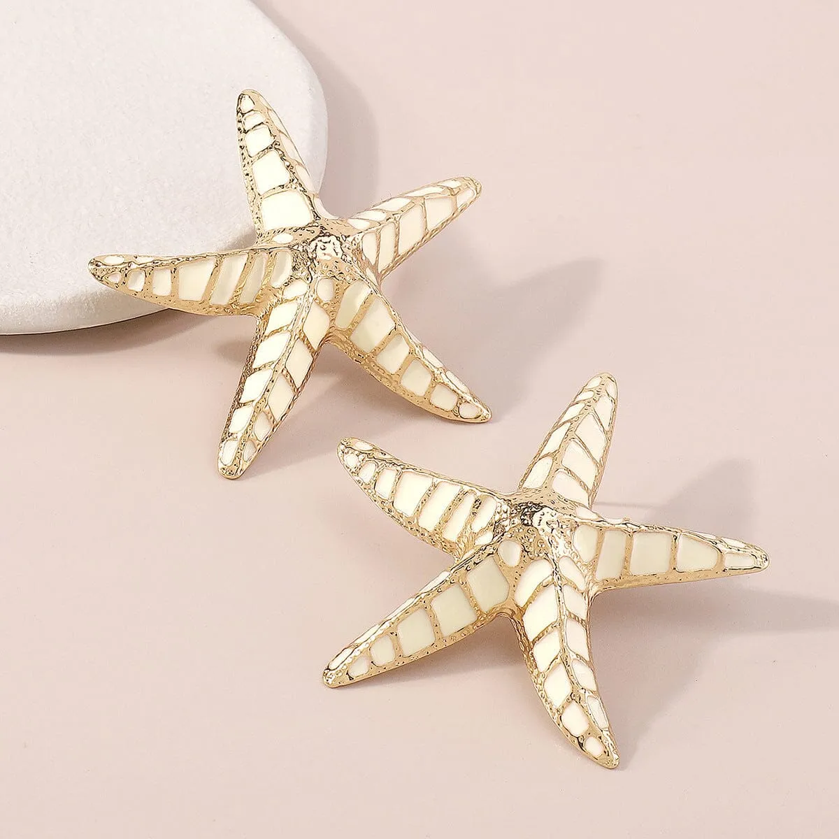 STARFISH EARRINGS IN BEIGE Gloria Lanvin