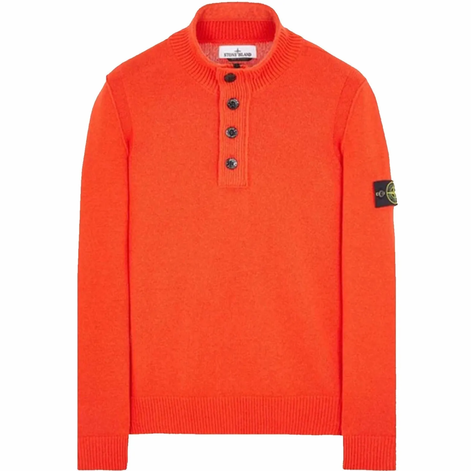 Stone Island Lambswool 1/4 Zip Knitted Sweatshirt