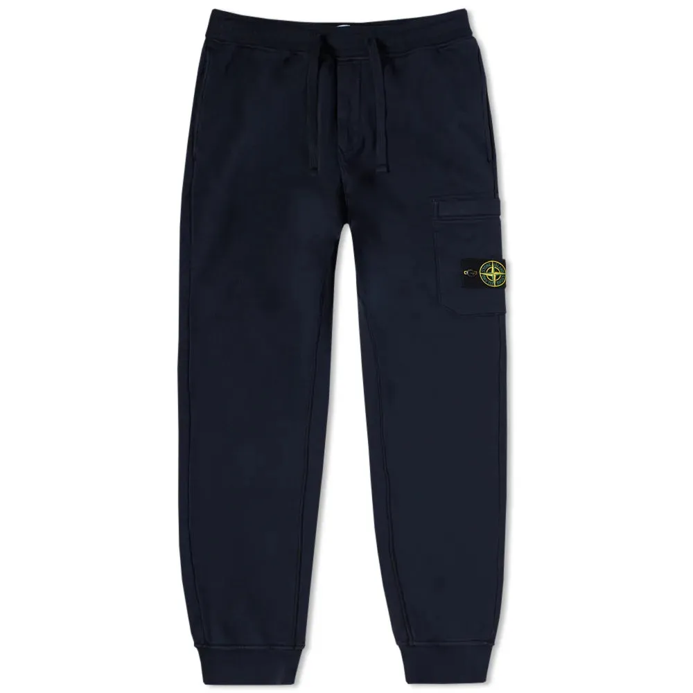 Stone Island Navy Brushed Cotton Cargo Sweatpants