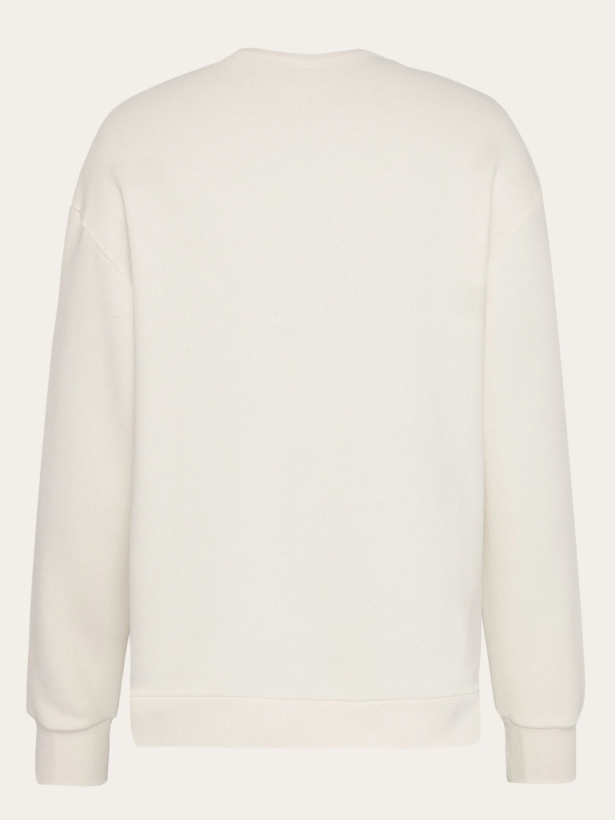 Straight fit sweat with embroidery at chest - Egret Knowledge Cotton