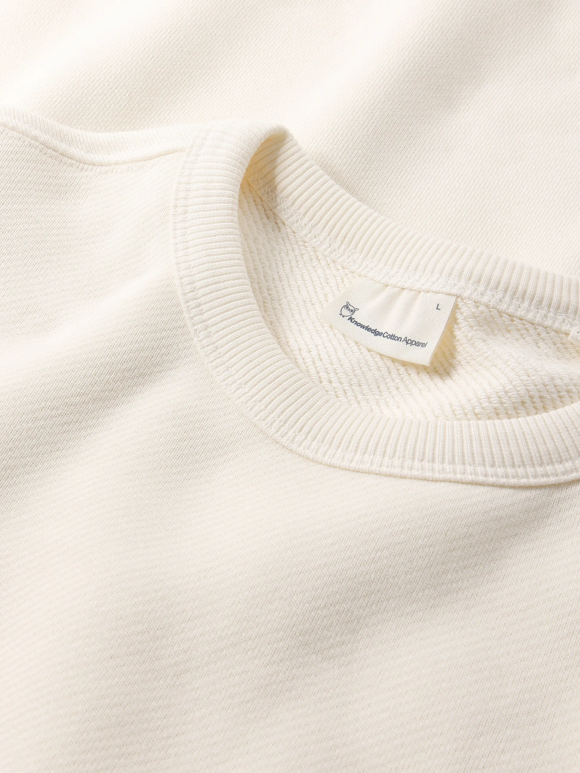 Straight fit sweat with embroidery at chest - Egret Knowledge Cotton