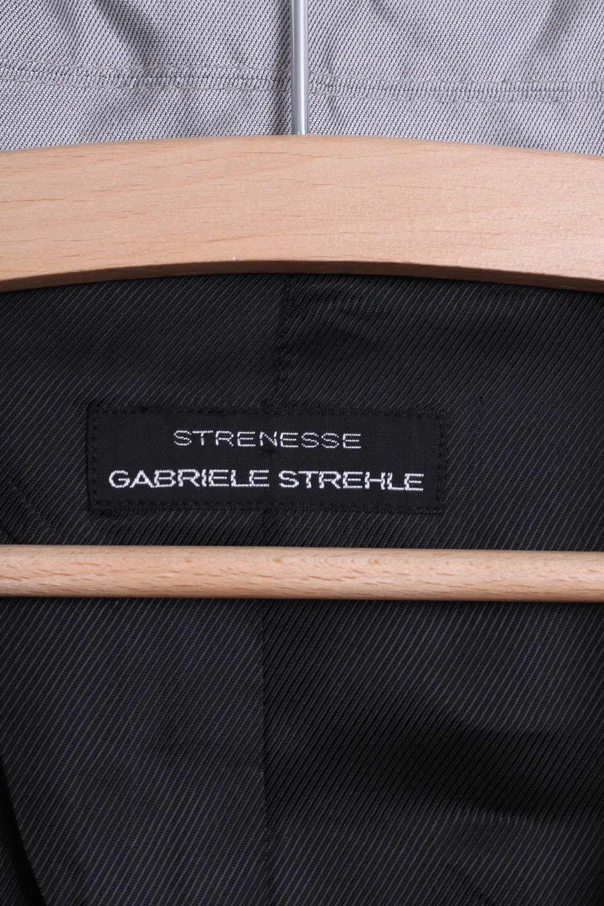 Strenesse GABRIELE STREHLE Womens 14 XL Blazer Single Breasted Silk Silver Jacket