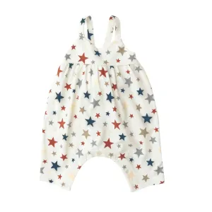 Tie Back Romper Pink - Stars | Angel Dear