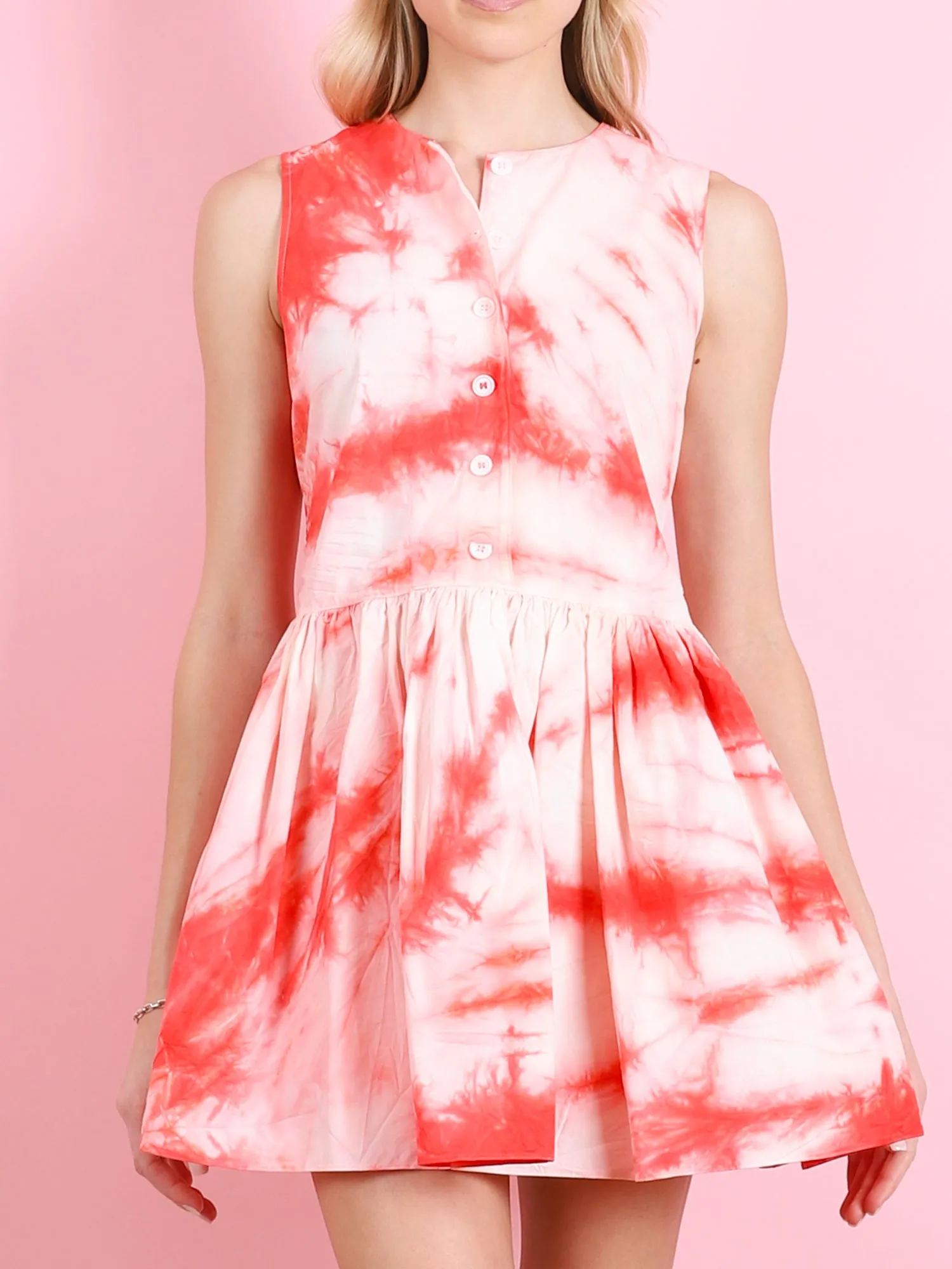 Tie Dye Cotton Mini Dress