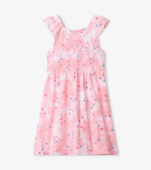 Tie Dye hearts Smocked Dress | Hatley