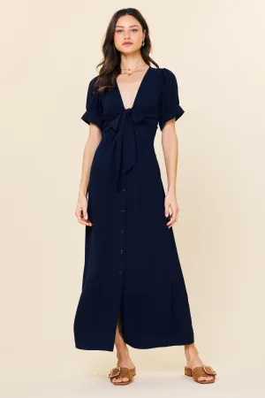Tie Front Button Down Dress