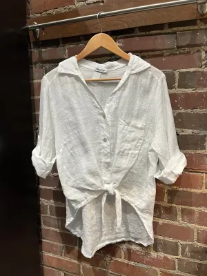 TIE FRONT LINEN SHIRT