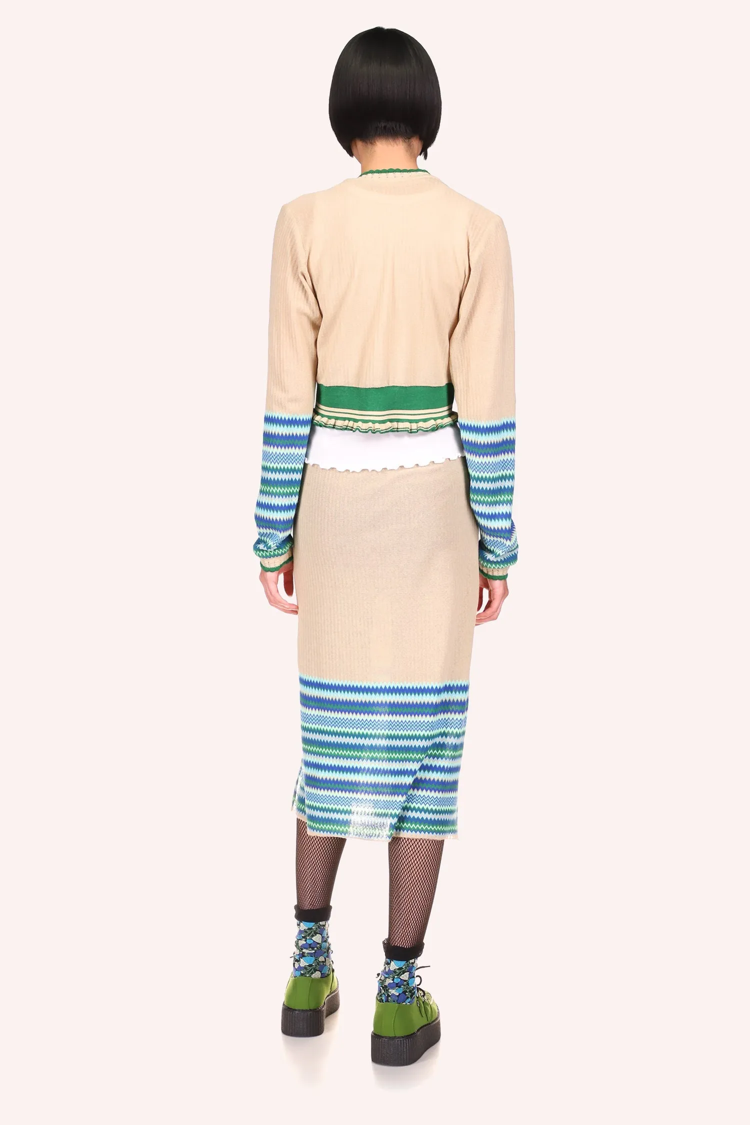 Tonal Zigzag Skirt Annasui