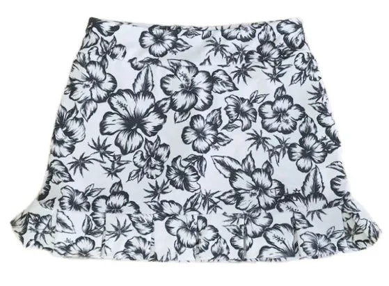 Tzu Tzu White & Black Floral Golf Skort Size XS MSP$150