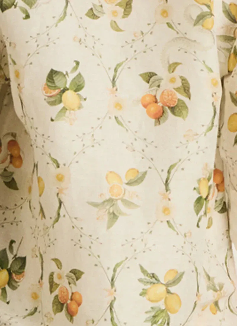 Valencia Jacinta floral print Maxi Dress in yellow Gloria Lanvin