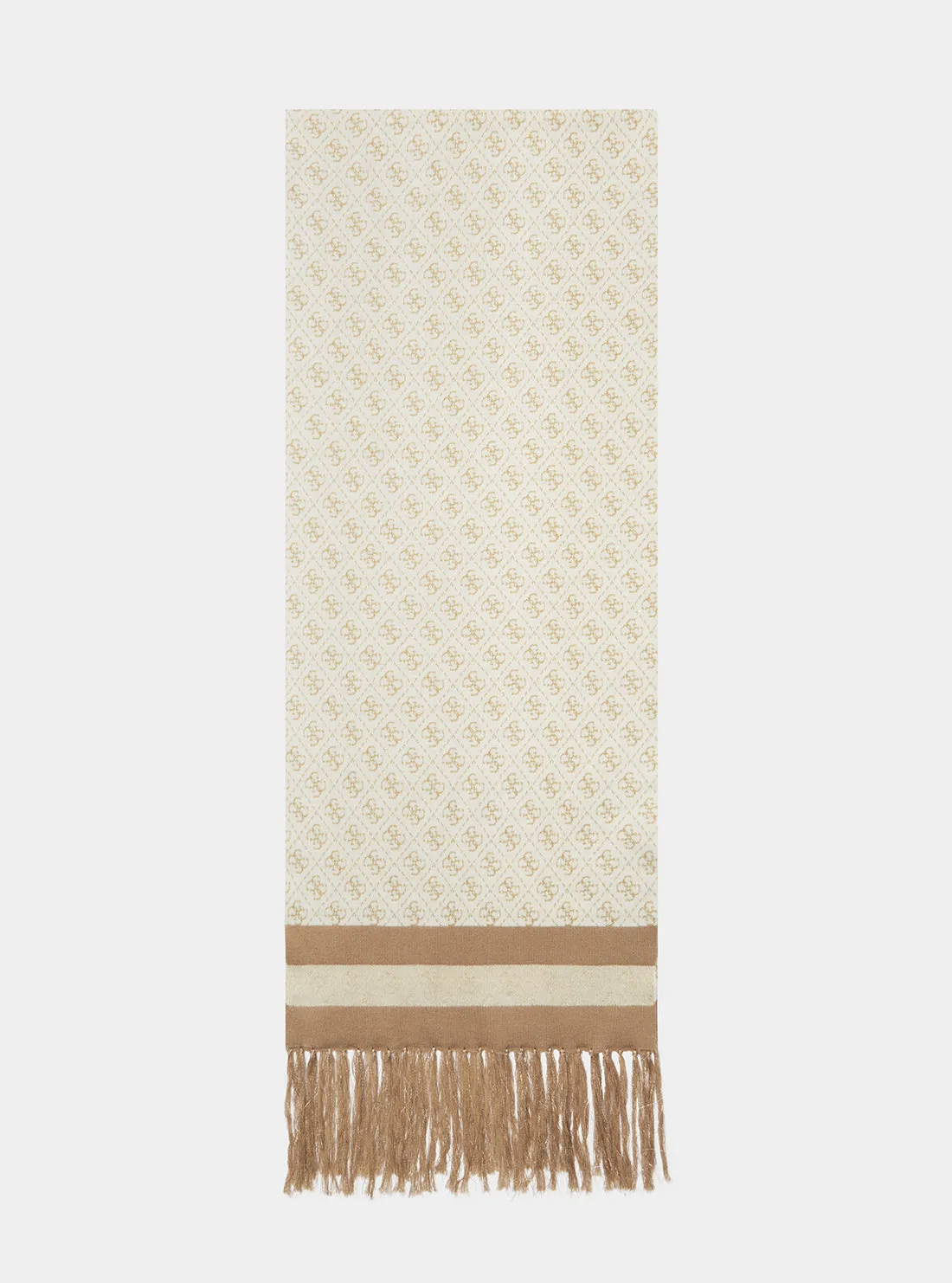 White Cream Logo Valerie Scarf Guess