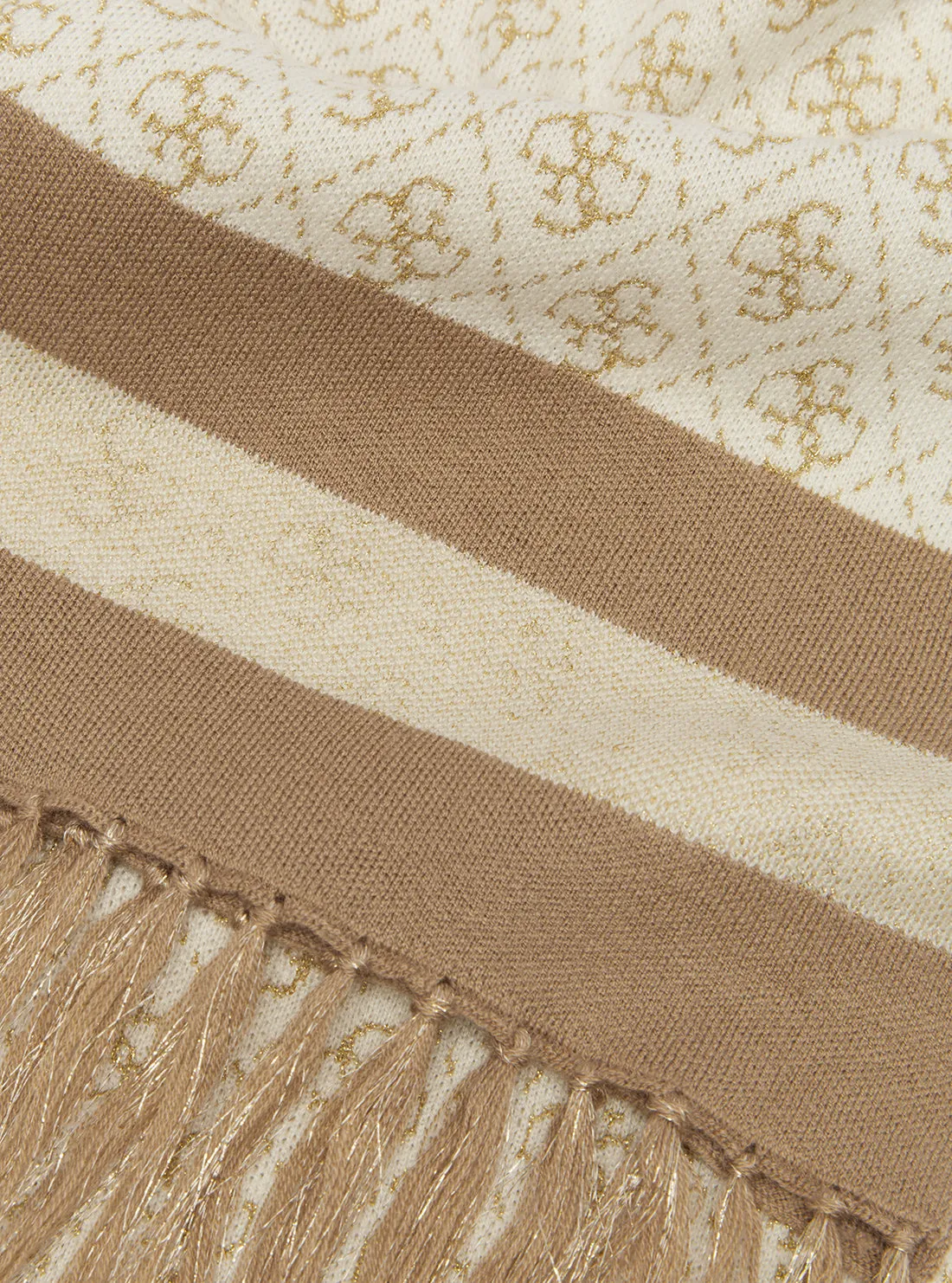 White Cream Logo Valerie Scarf Guess