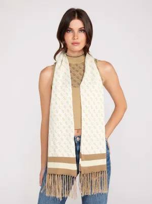White Cream Logo Valerie Scarf Guess