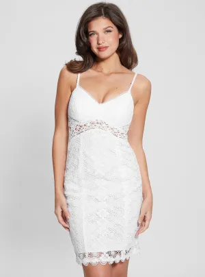 White Sherry Lace Mini Dress Guess