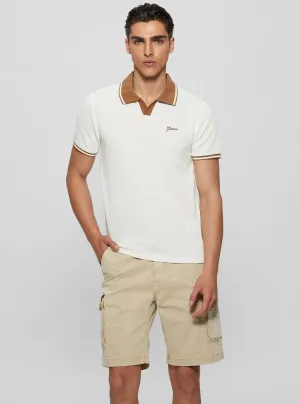 White Weston Knit Polo T-Shirt Guess