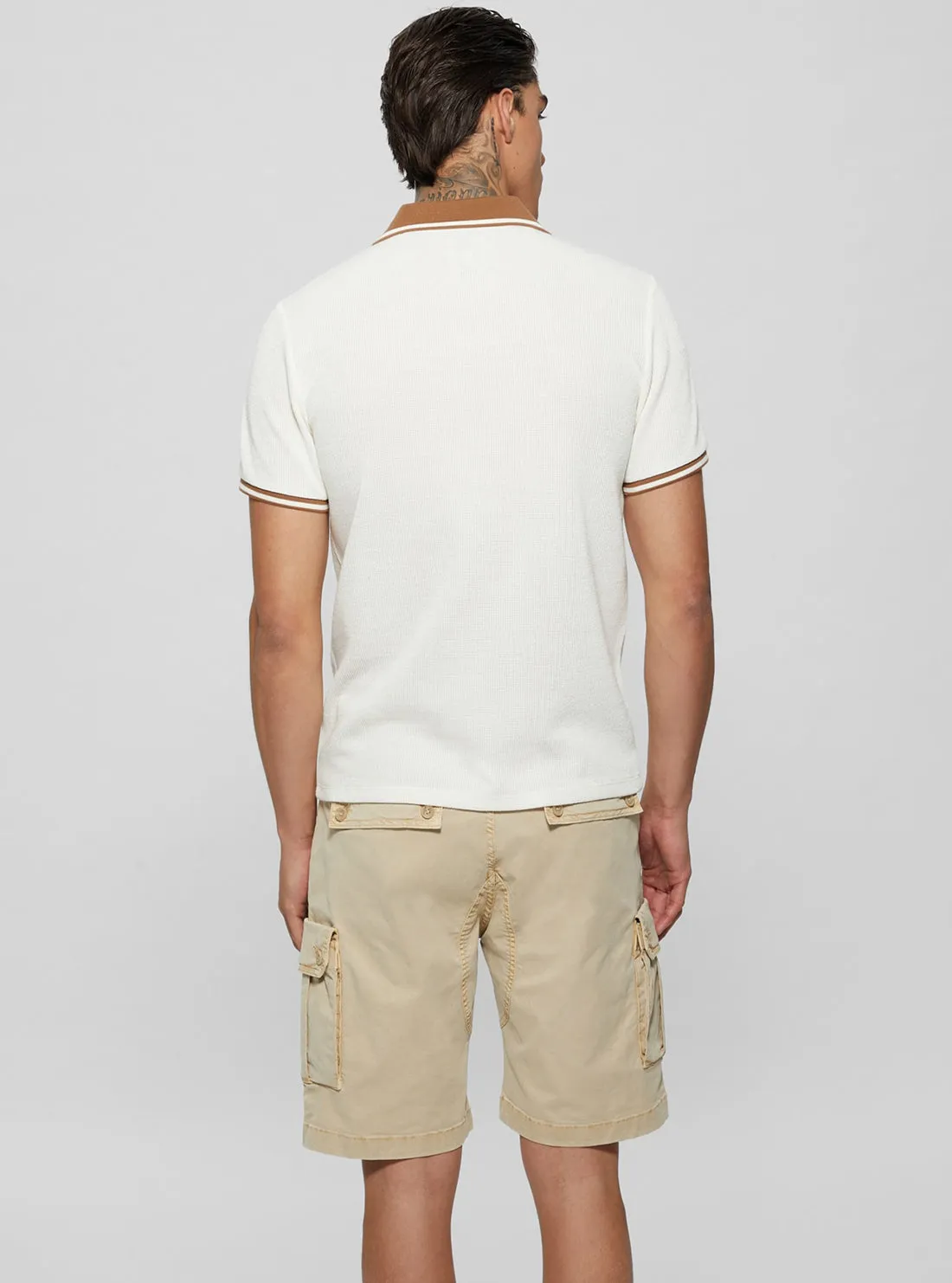 White Weston Knit Polo T-Shirt Guess